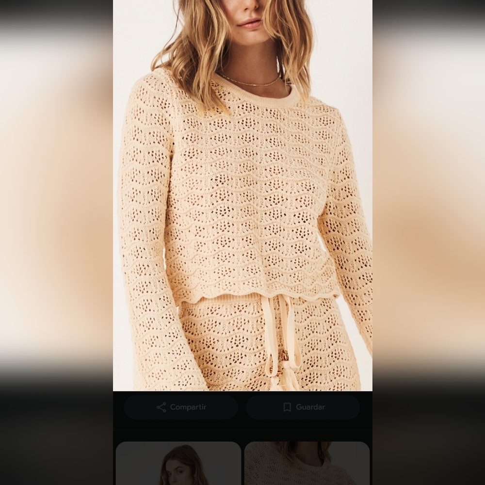 Spell Cream Knit Crop Top - Picture 4 of 7